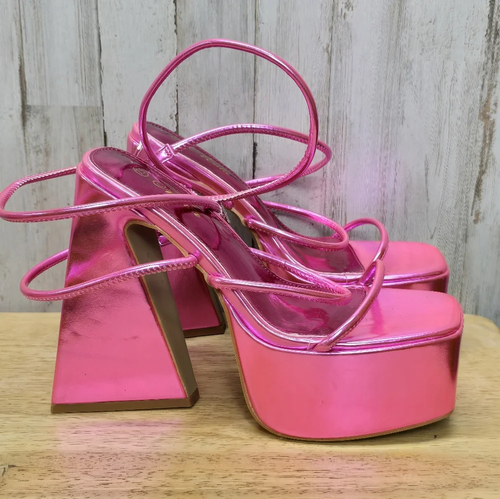 Mata High Heel Platform Sandals Hot Pink 7.5 Party Cosplay Prom Barbiecore